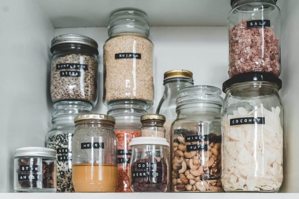 Kitchen storage solutions - glass jars