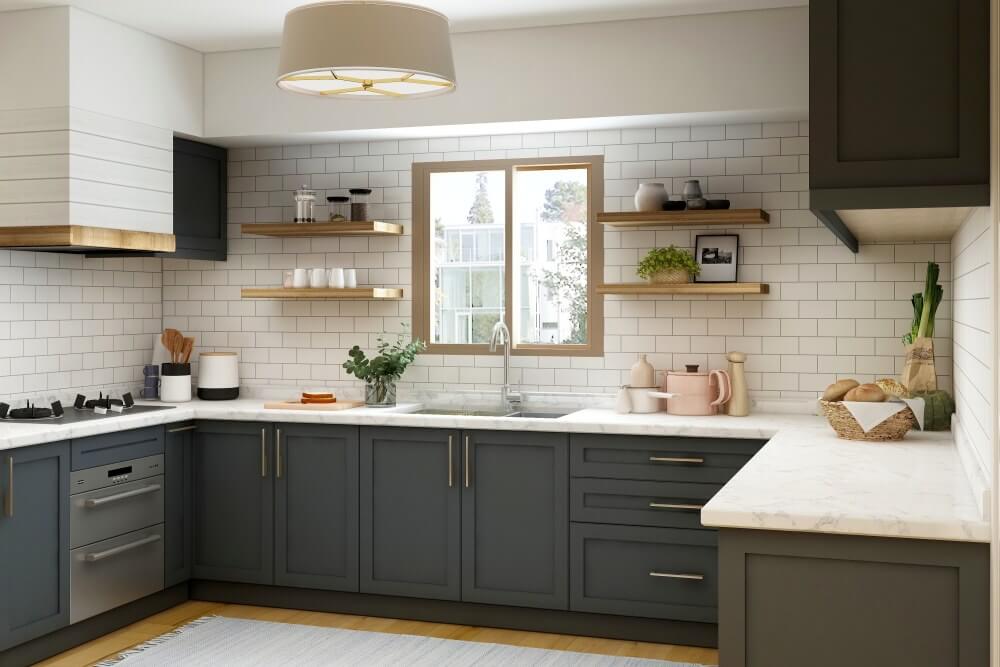 Budget kitchen makeover - modern grey cabinets